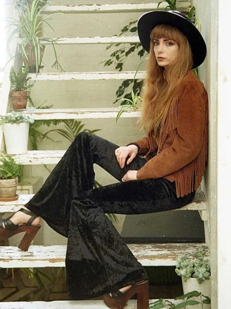 Suede Fringed Jacket and Velvet Flares Suede Fringed Jacket and Velvet Flares — Witchy Outfits