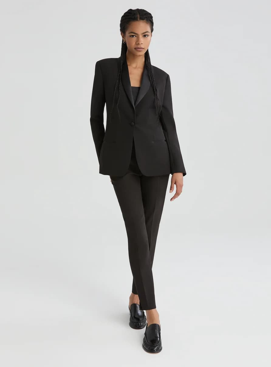 Sharp Black Tuxedo Suit with Satin Lapels — Black Tie Outfits
