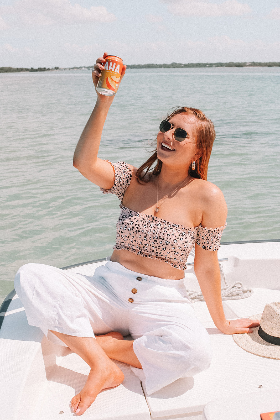 Off-the-Shoulder Floral Top with White Wide-Leg Pants Off-the-Shoulder Floral Top with White Wide-Leg Pants — Florida Outfits