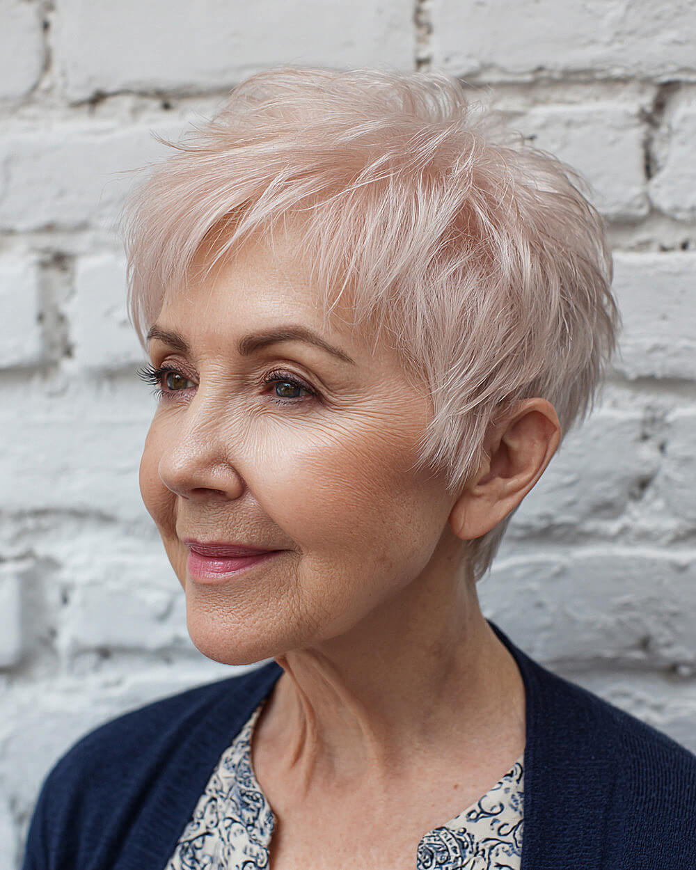 Choppy Pink Blonde Pixie — Hairstyles for Women Over 60