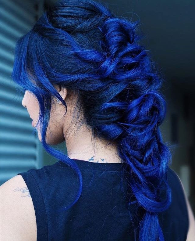 Deep Blue Braided Hair Deep Blue Braided Hair — Royal Blue Hair