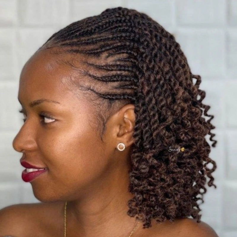 Cornrow To Kinky Twists With Curls Cornrow To Kinky Twists With Curls — Twist Hairstyles