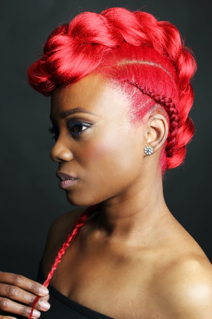 Vibrant Red Mohawk Braid — Baddie Hairstyles