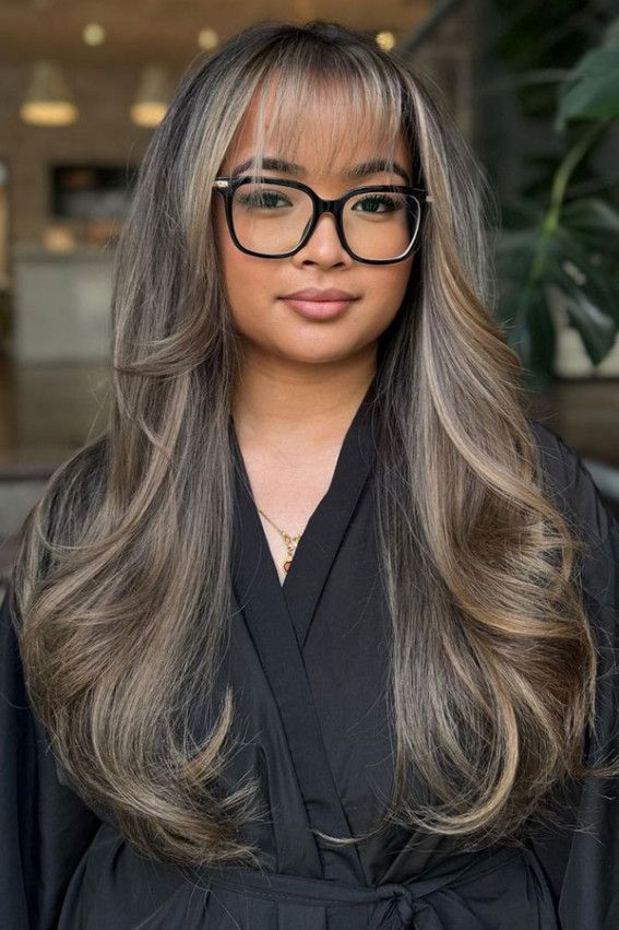 Long Ash Blonde With Full Fringe Long Ash Blonde With Full Fringe — Hairstyles for Round Faces