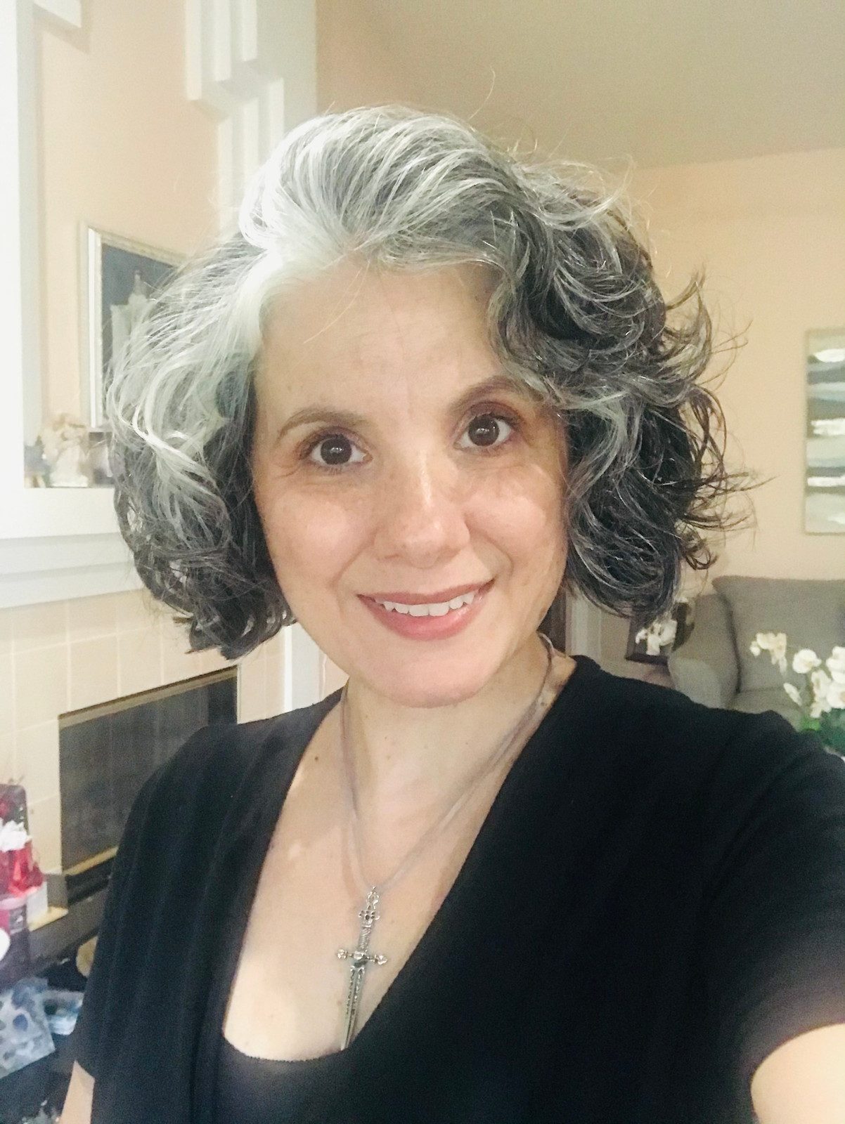 Long Voluminous Gray Curls Long Voluminous Gray Curls — Gray Curly Hair