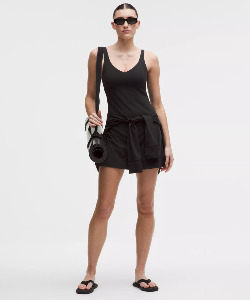 Sporty Black Lululemon Align Dress with Layered Sweatshirt Sporty Black Lululemon Align Dress with Layered Sweatshirt — Lululemon Align Outfits