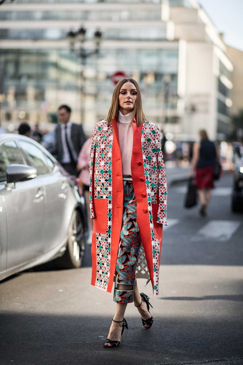Vibrant Patterned Coat Over a High-Neck Top Vibrant Patterned Coat Over a High-Neck Top — Broadway Outfits