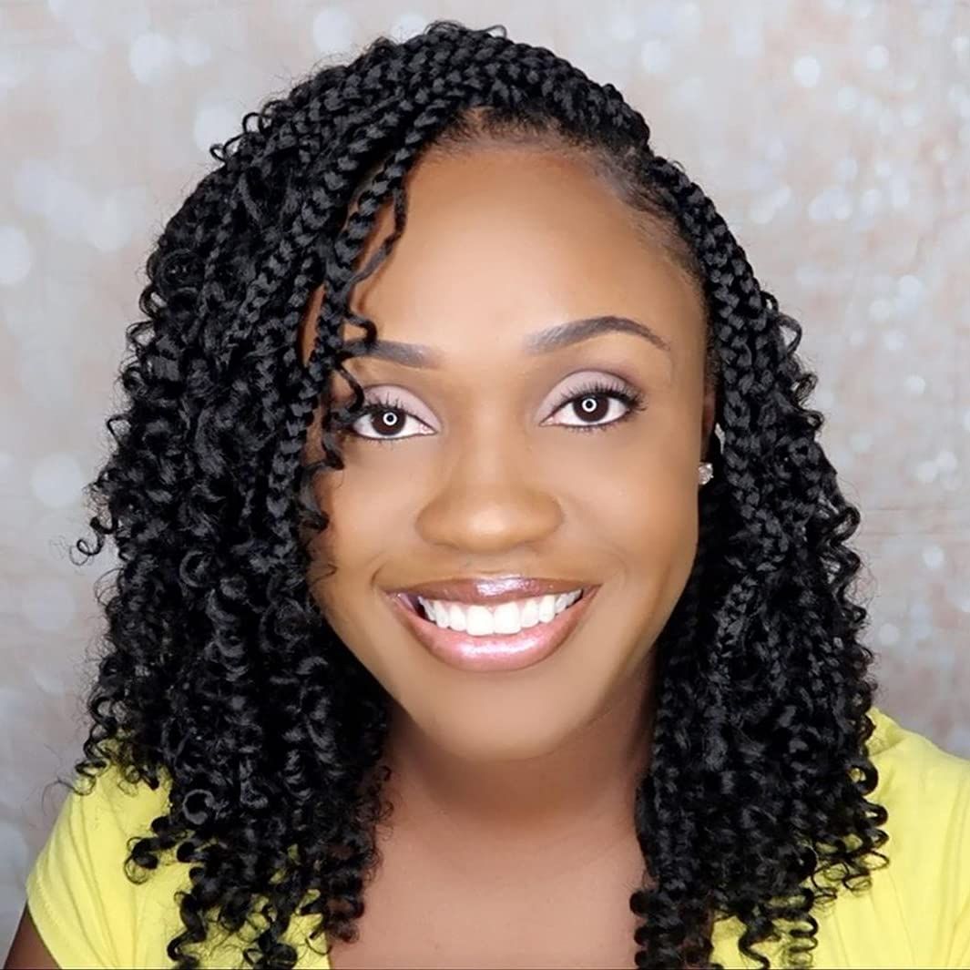 Shoulder-Length Box Braids With Springy Curls Shoulder-Length Box Braids With Springy Curls — Braids with Curly Ends