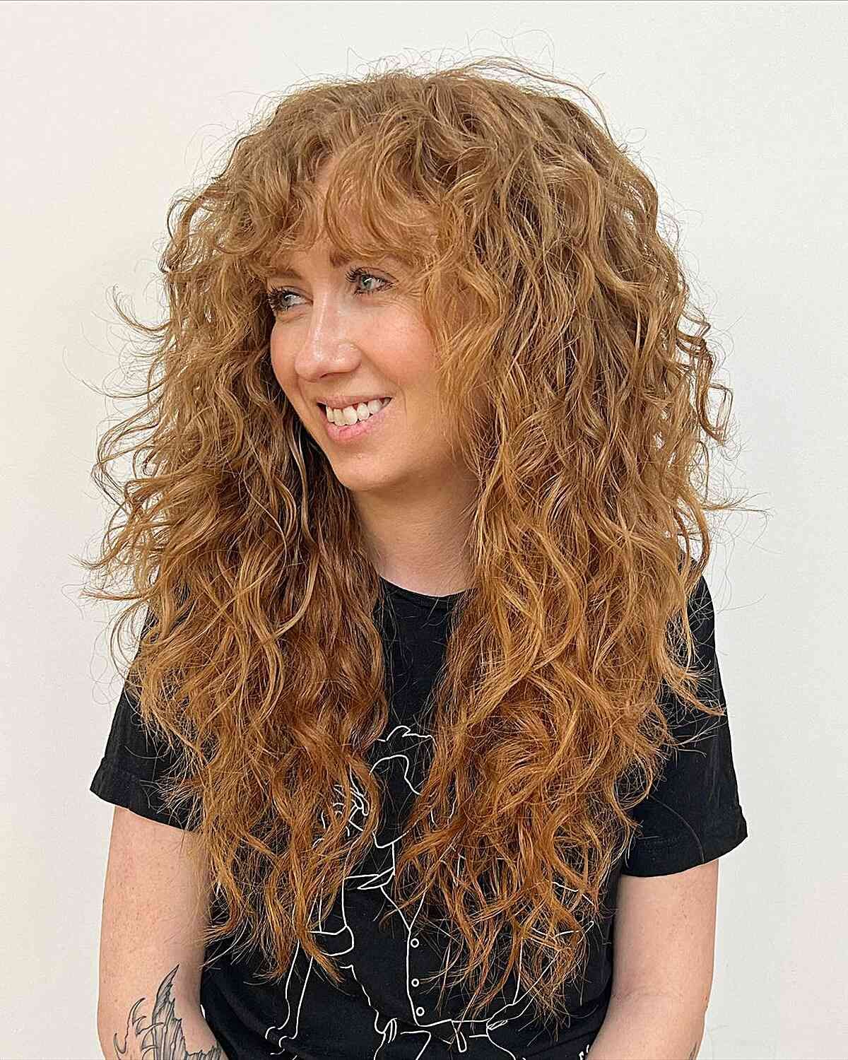 Auburn Shag With Defined Curls Auburn Shag With Defined Curls — Long Shag
