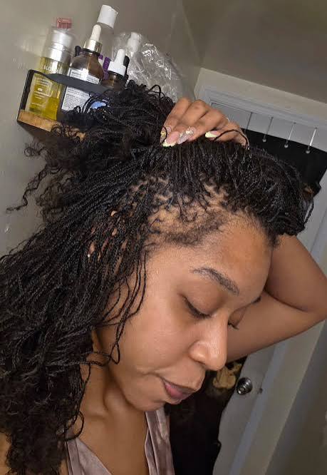 Mid-Back Curly Air-Dried Locs — Micro Locs