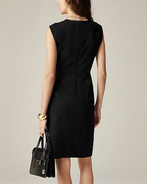 Textured Black Sheath Dress with Gold Accents for an Interview Textured Black Sheath Dress with Gold Accents for an Interview — Interview Dresses