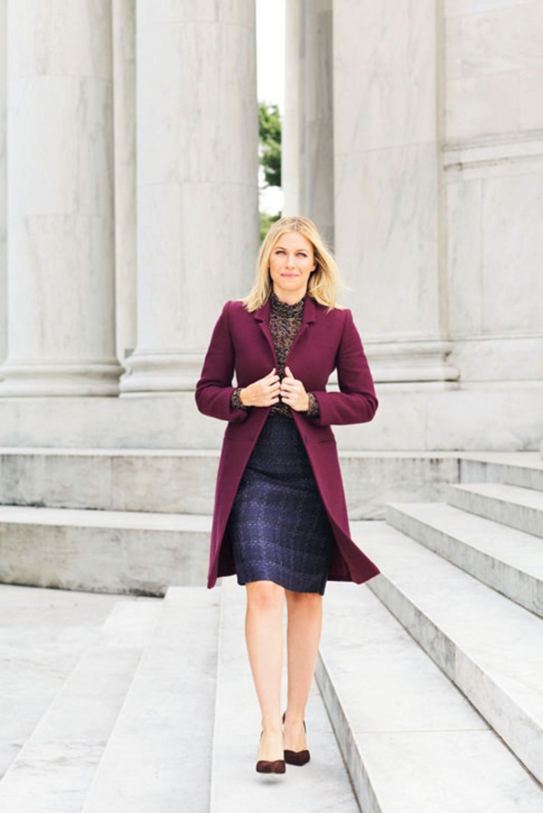 Burgundy Coat and Pencil Skirt for Business Casual Burgundy Coat and Pencil Skirt for Business Casual — Washington DC Outfits