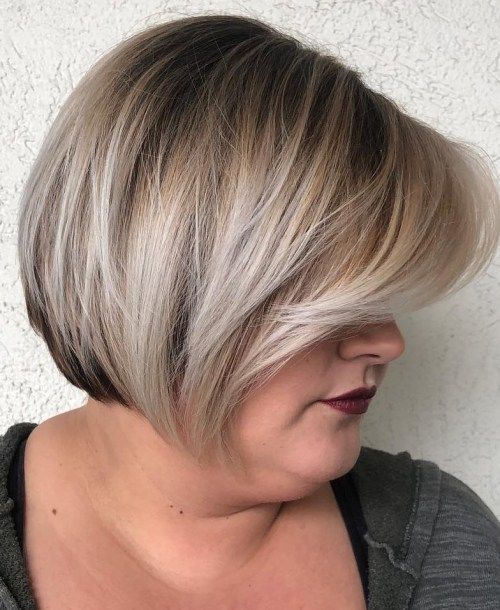 Angled Bob Visual Idea — Hairstyles for Double Chin