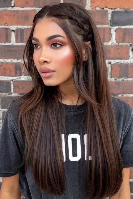 Red Collarbone Twisted Knot Red Collarbone Twisted Knot — Half Up Half Down Straight Hair