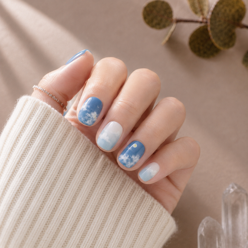 Sheer Sky Accent Square Nails Sheer Sky Accent Square Nails — Cloud Nails