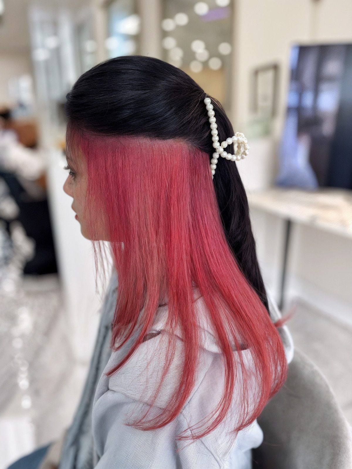 Black Bob With Pink Peekaboo Layer Black Bob With Pink Peekaboo Layer — Peekaboo Hair