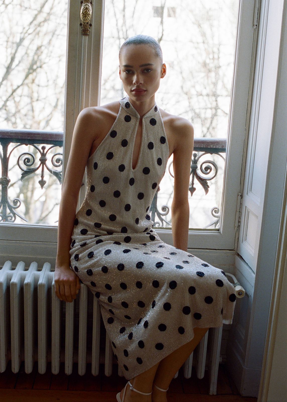 Rhinestone polka-dot halter dress - Women | MANGO USA