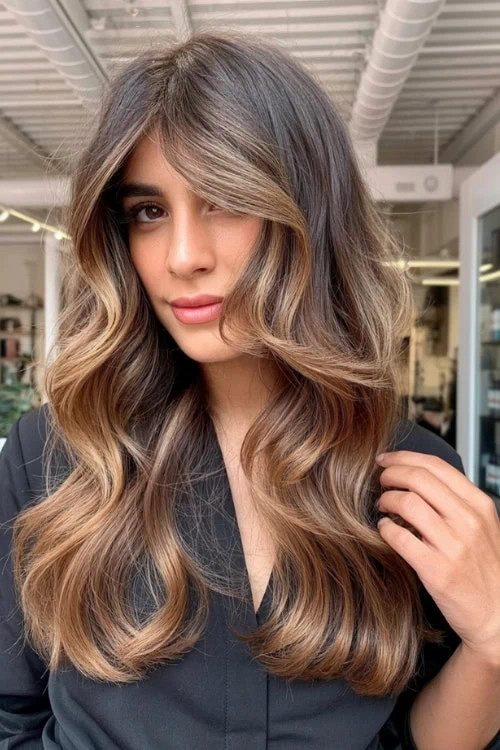 Dark Bronde With Caramel Highlights Visual Idea — Bronde Hair