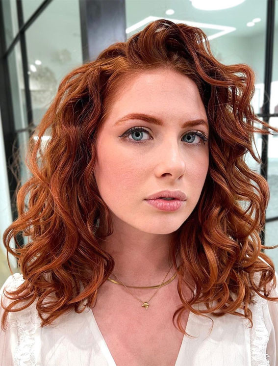 Collarbone Visual Idea — Red Curly Hair