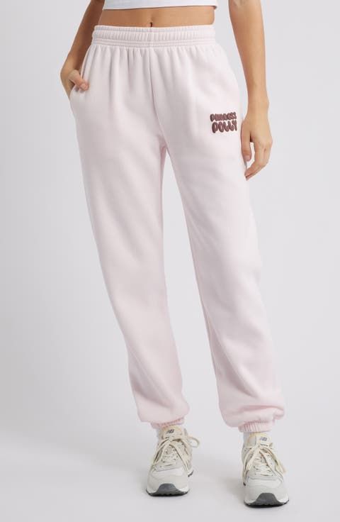 Pale Pink Fleece Sweatpants with Princess Polly Logo — Princess Polly Outfits