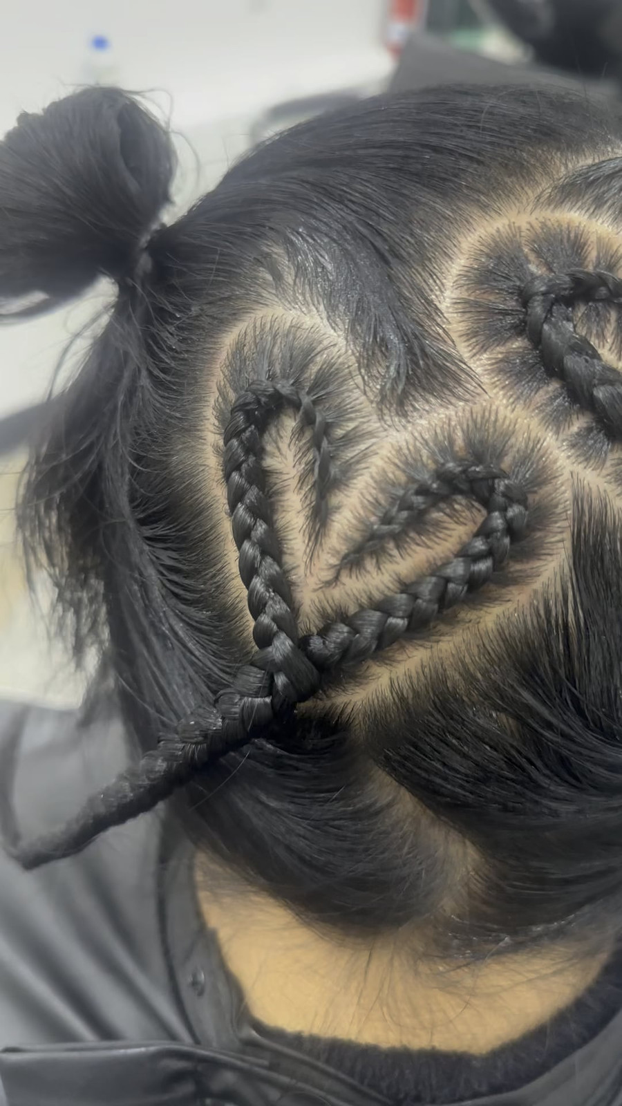 Prominent Heart Shape with Coily Braids Prominent Heart Shape with Coily Braids — Heart Part Braids