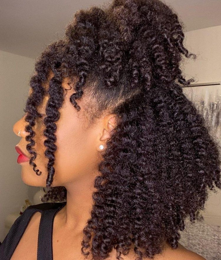 Twisted Sections With Collarbone Curls — Half Up Half Down Natural Hair
