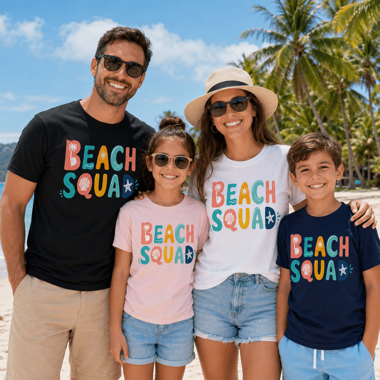 Beach Squad: Casual Graphic Tee Family Outing — Matching Family Outfits