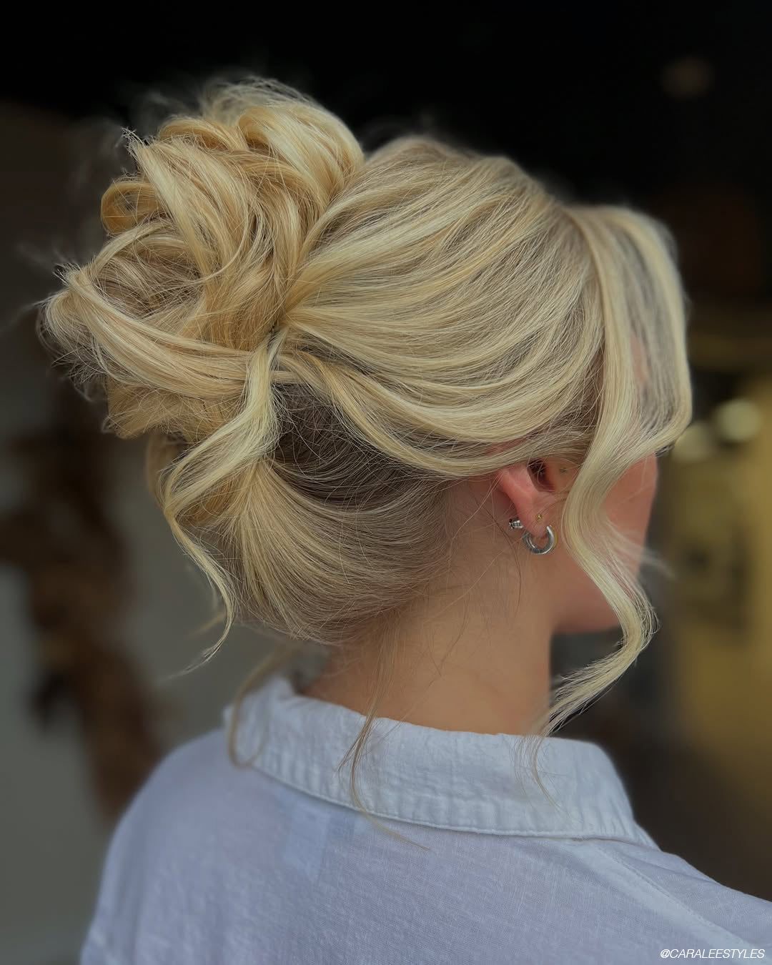 Ash Blonde Messy Updo — Family Photo Hairstyles