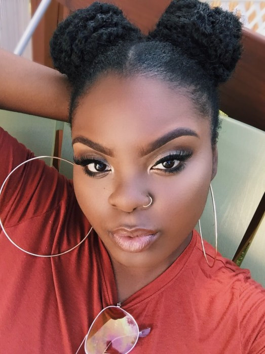 Voluminous Afro into Space Buns — Space Buns Natural Hair
