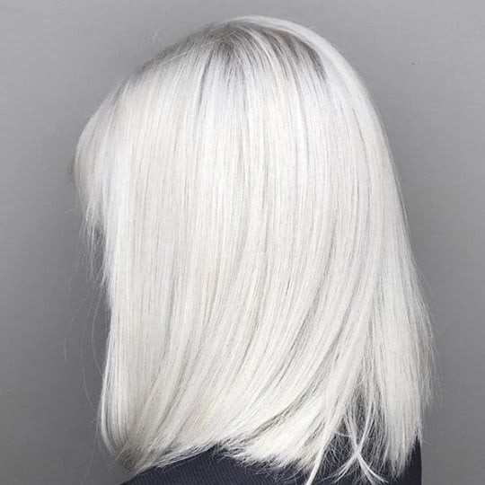 Collarbone Bob White Blonde Collarbone Bob White Blonde — White Hair