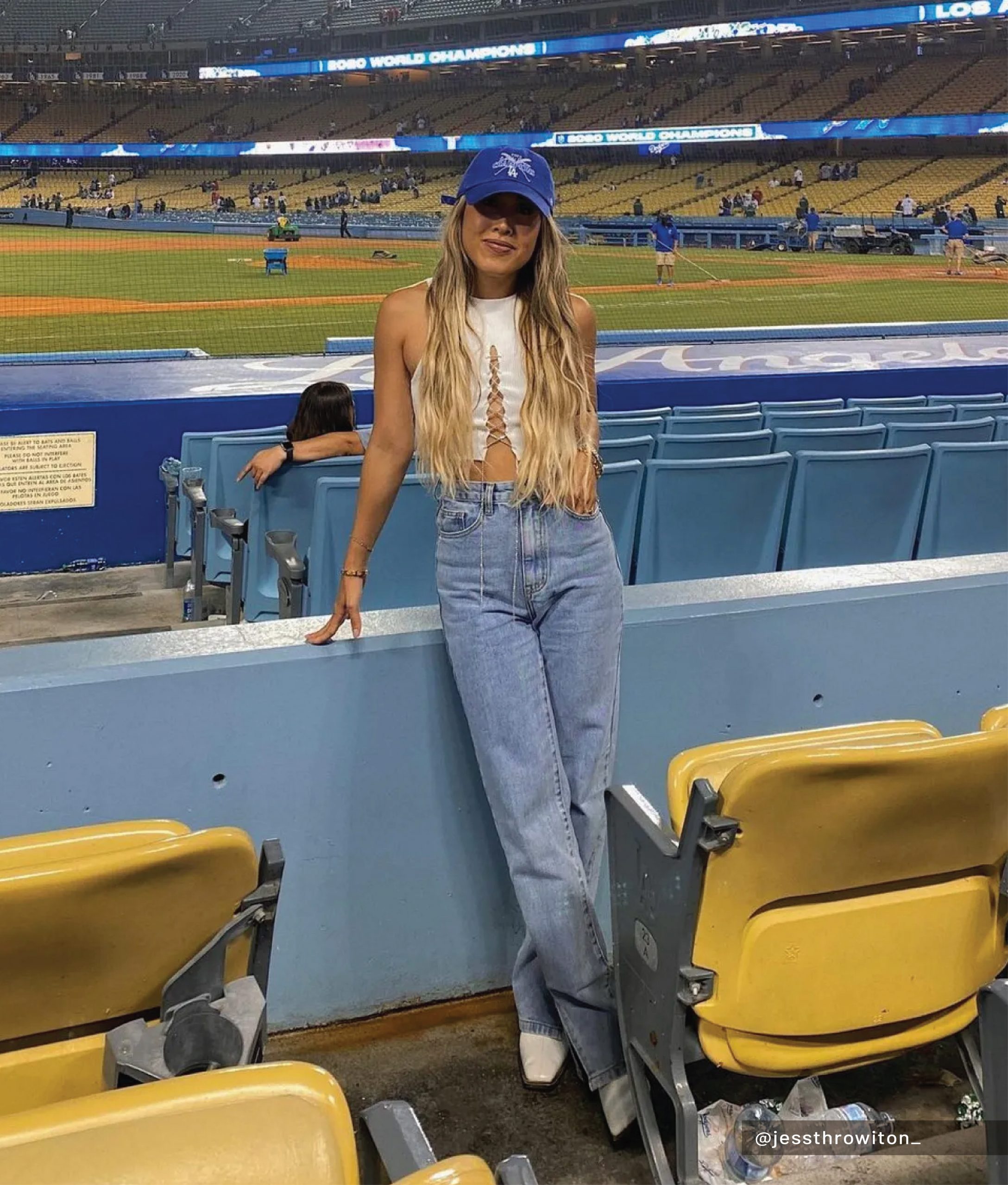 Cutout Crop Top with Straight Leg Jeans and Loafers — Baseball Game Outfits