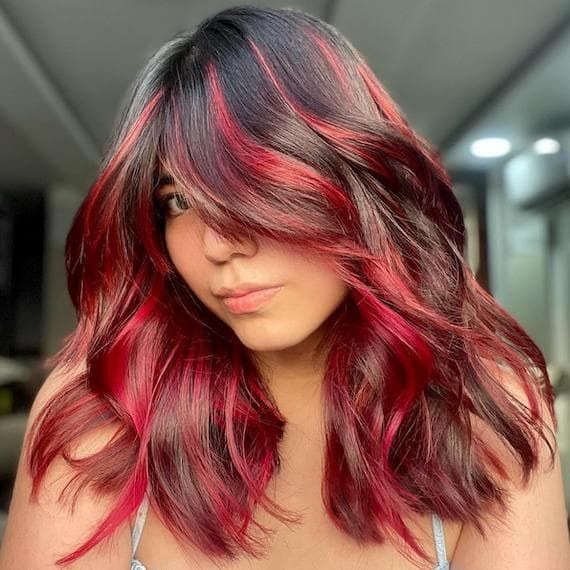 Layers Visual Idea Layers Visual Idea — Red Hair with Highlights