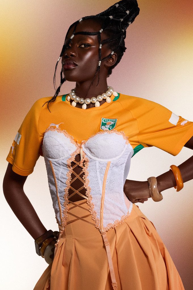 Lace Corset Over Football Jersey with Pleated Skirt Lace Corset Over Football Jersey with Pleated Skirt — Blokecore Outfits