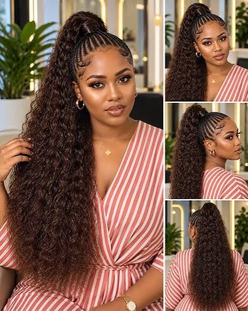 Braided Ponytail With Voluminous Curls — Braided High Ponytail