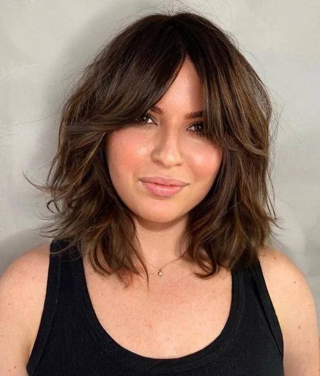 Shoulder-Length Lob With Soft Layers Shoulder-Length Lob With Soft Layers — Haircuts for Thick Hair