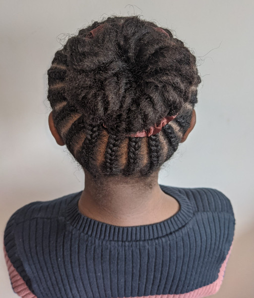 Radiating Cornrows With Side Braids — Kids Cornrows