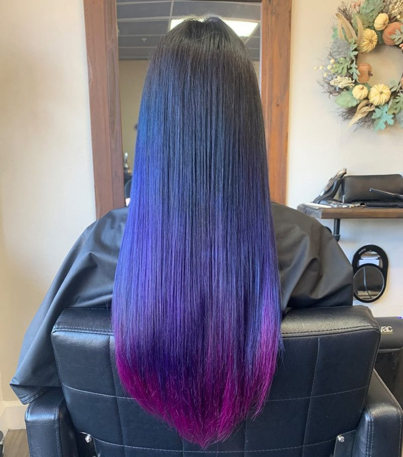 Deep Inky Purple Chin Bob — Purple Black Hair