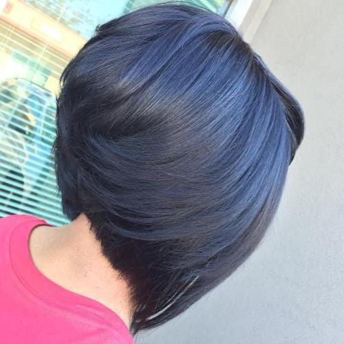 Dark Blue Straight Bob Blowout Dark Blue Straight Bob Blowout — Sew In Bob
