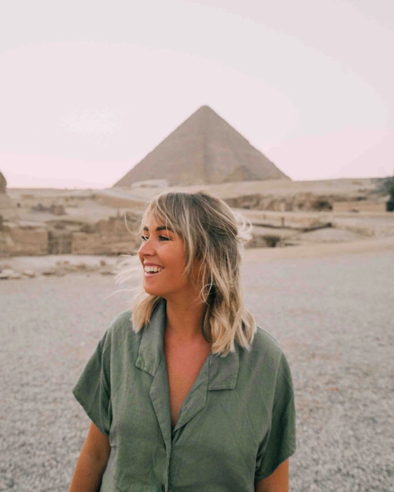 Relaxed Olive Green Collared Shirt for Casual Exploration Relaxed Olive Green Collared Shirt for Casual Exploration — Egypt Outfits