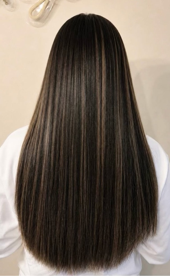 Long Straight Visual Idea — Brown Highlights
