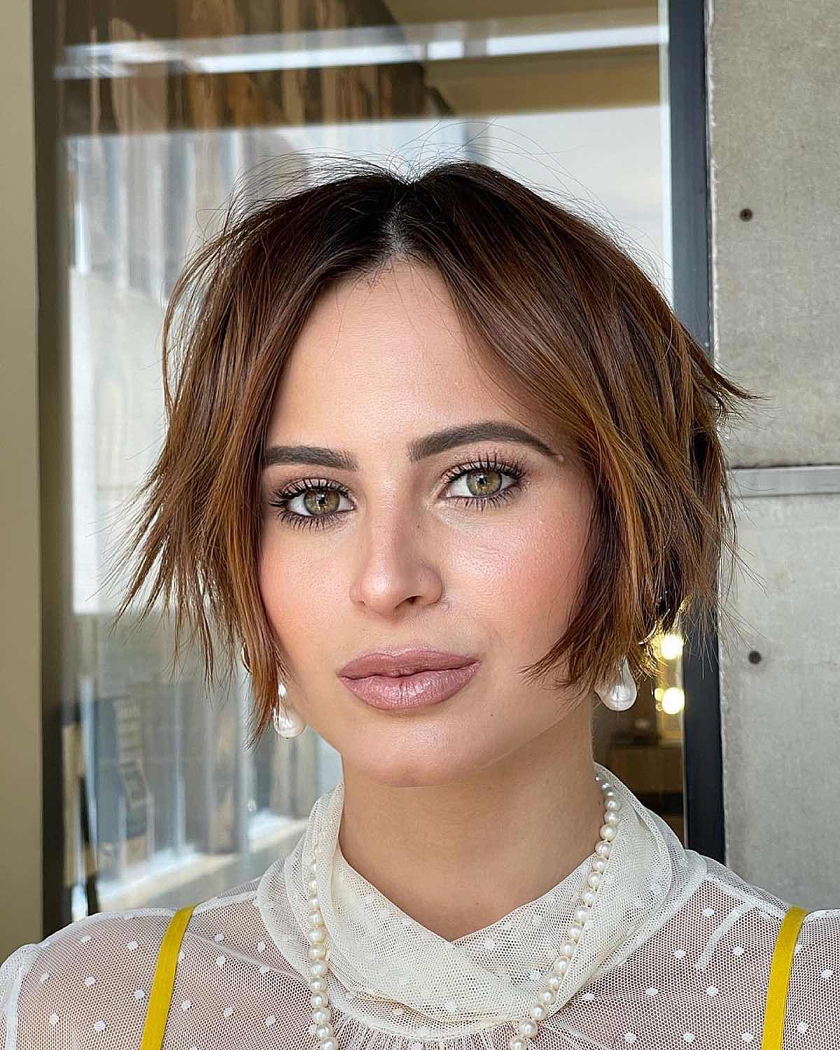Choppy Textured Bob — Middle Part Hairstyles