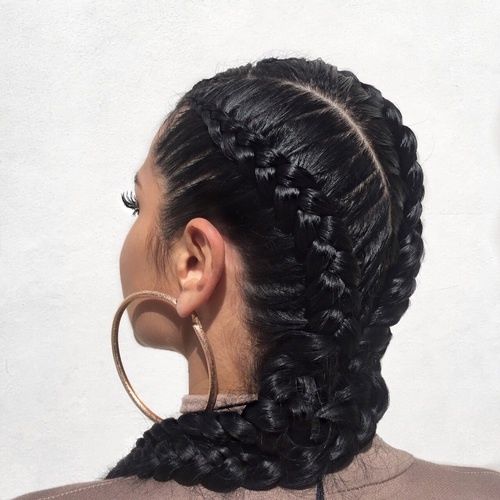 Defined Dutch Braids on Coily Hair