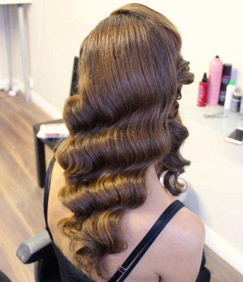 Glamorous Finger Waves On Long Hair
