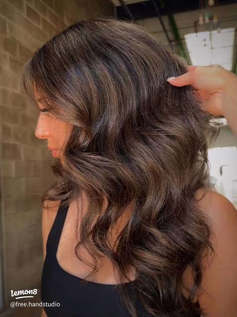 Side Parted Caramel Balayage