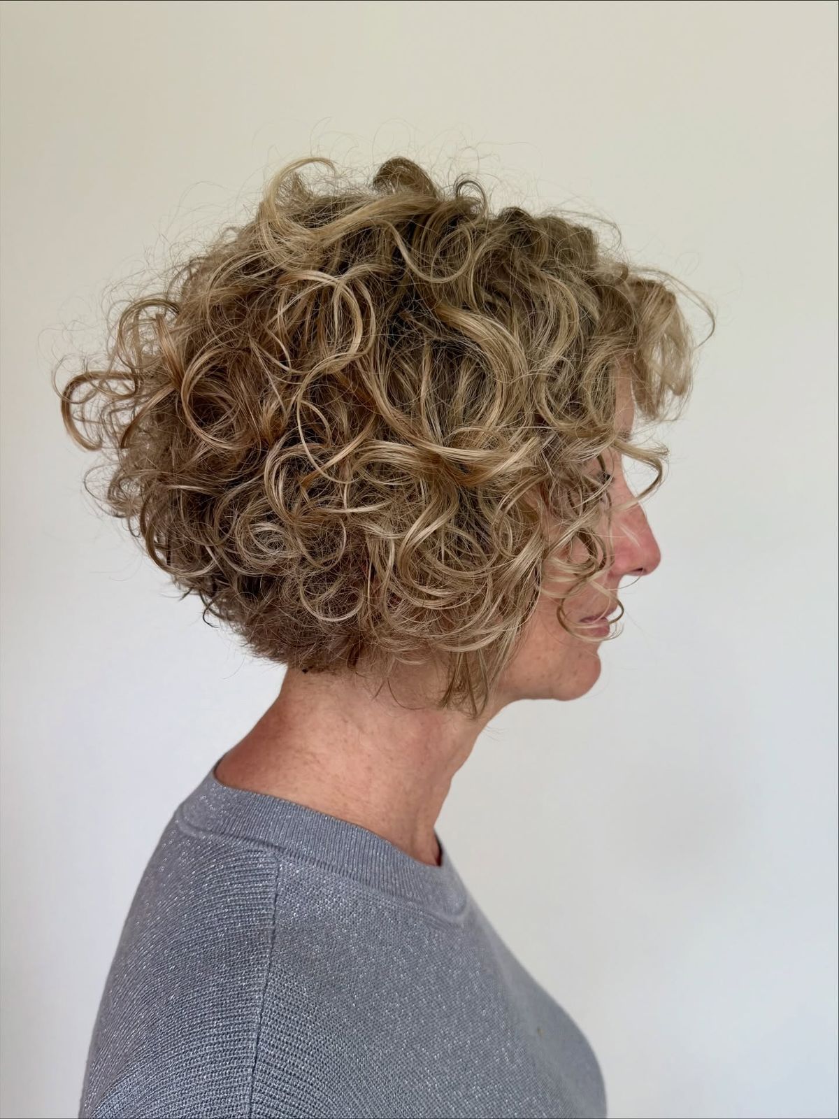 Thick Curly Stacked Bob
