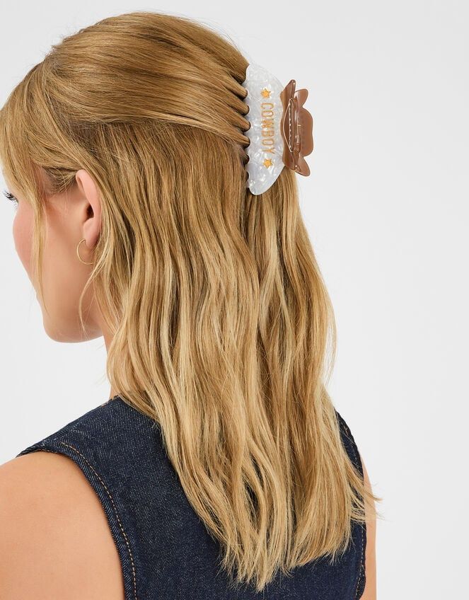 Shoulder Blonde Wavy With 'Cowboy' Clip — Half Up Claw Clip
