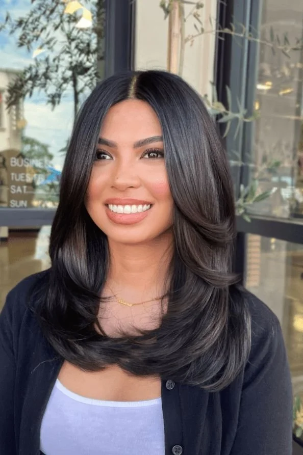 Dark Brown With Greyish Highlights — Volumizing Haircuts for Thin Hair