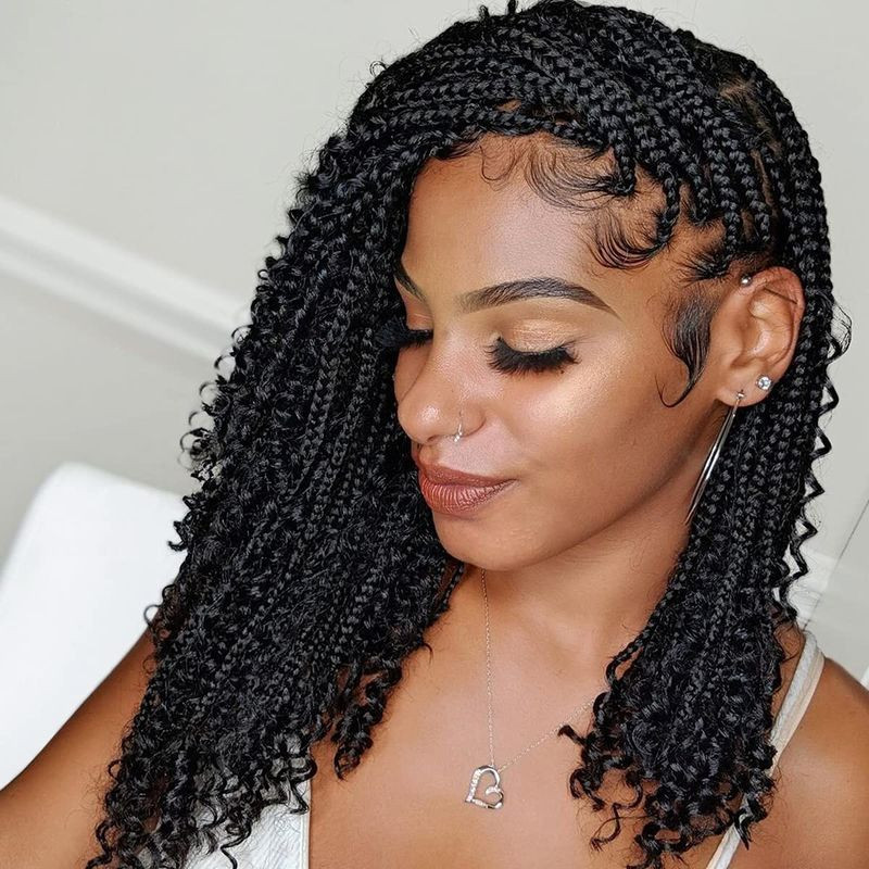 Shoulder Length Black Braids With Laid Edges Shoulder Length Black Braids With Laid Edges — Goddess Box Braids