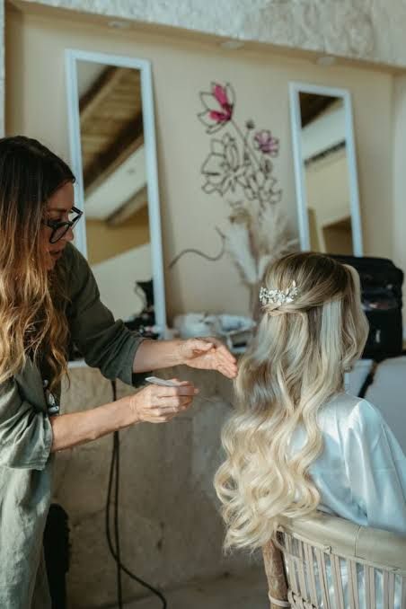 Ash Blonde Waves With Accessory — Photoshoot Hairstyles