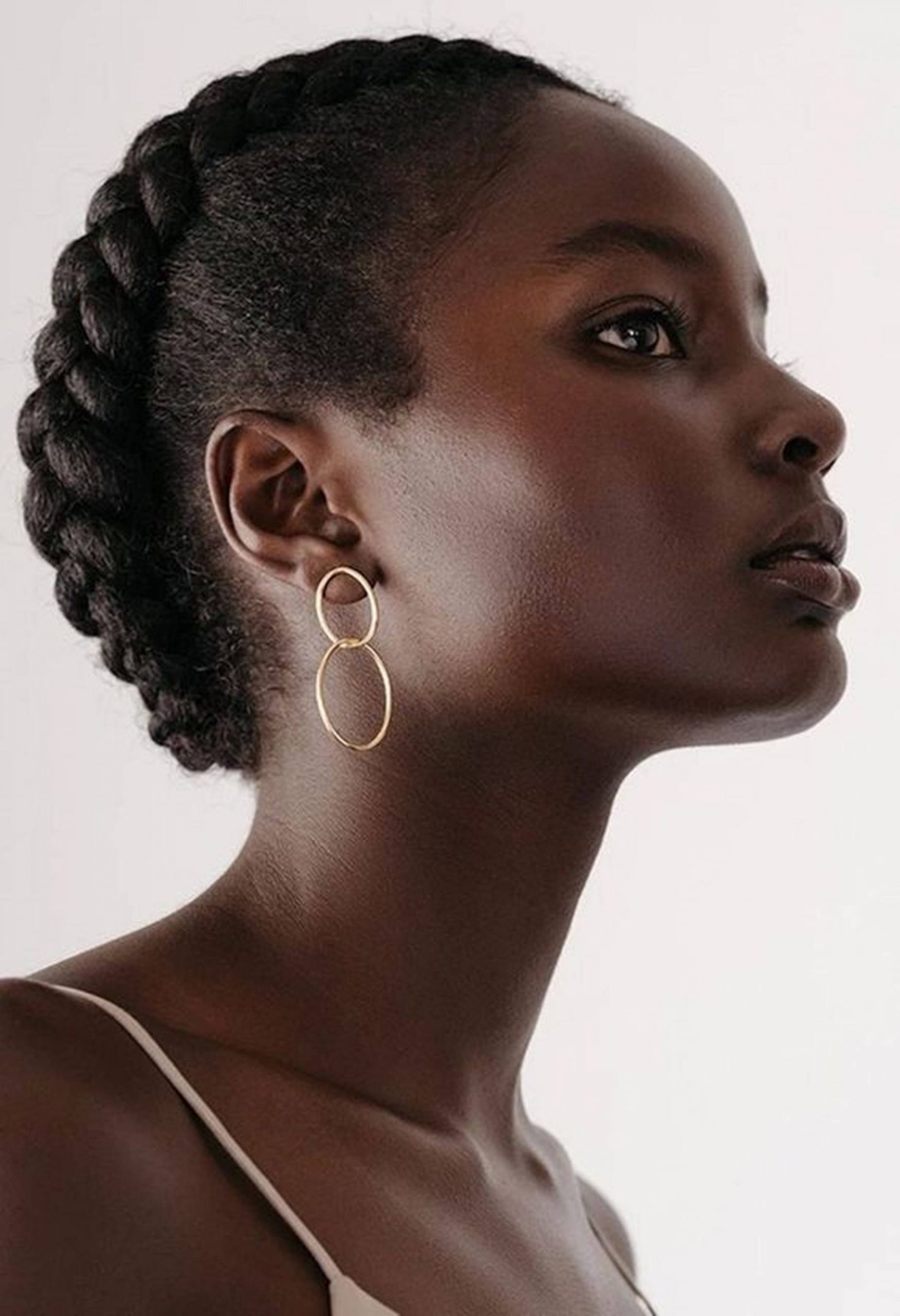 Thick Coily Black Milkmaid Braid